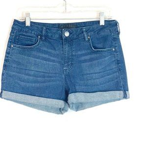 Tinsel Denim Couture Women's Blue Denim Mid Rise Jean Shorts Size 28